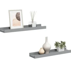 Boekenkasten & Wandplanken*vidaXL Fotoplanken 2 st 40x9x3 cm MDF Grijs