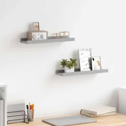 Boekenkasten & Wandplanken*vidaXL Fotoplanken 2 st 40x9x3 cm MDF Grijs
