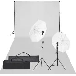 Fotostudioset met verlichtingsset en achtergrond>vidaXL