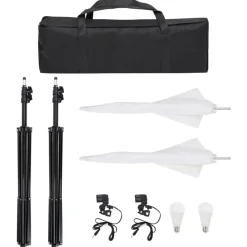Fotostudioset met verlichtingsset, achtergrond en reflector><noscript><img width=