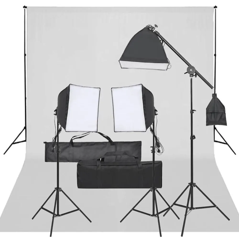 Fotostudioset met verlichtingsset en achtergrond>vidaXL New