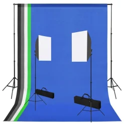 Fotostudioset met softboxlampen en achtergronden>vidaXL New