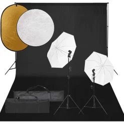 Fotostudioset met verlichtingsset, achtergrond en reflector>vidaXL Clearance