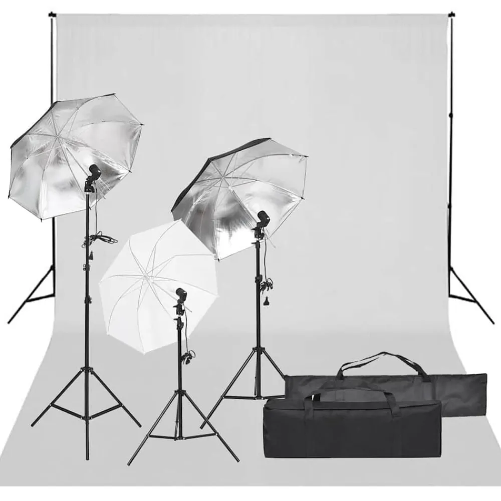 Fotostudioset met verlichtingsset en achtergrond>vidaXL Clearance