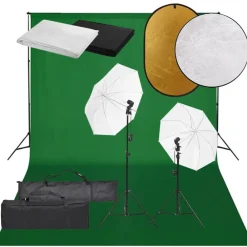 Camera & Optiek*vidaXL Fotostudioset met verlichtingsset, achtergrond en reflector