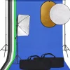 Camera & Optiek*vidaXL Fotostudioset met softboxlamp, achtergrond en reflector