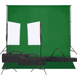 Camera & Optiek*vidaXL Fotostudioset met verlichtingsset en achtergrond