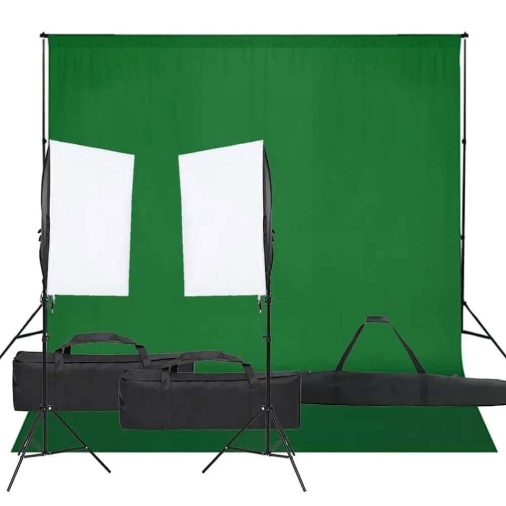 Camera & Optiek*vidaXL Fotostudioset met verlichtingsset en achtergrond