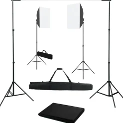 Fotostudioset met softboxlampen en achtergrond>vidaXL Clearance
