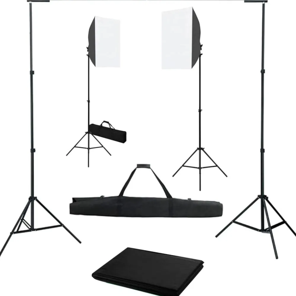 Fotostudioset met softboxlampen en achtergrond>vidaXL Clearance