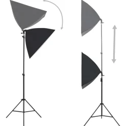 Camera & Optiek*vidaXL Fotostudioset met softboxlampen en achtergrond Groen