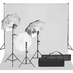 Camera & Optiek*vidaXL Fotostudioset met verlichtingsset en achtergrond