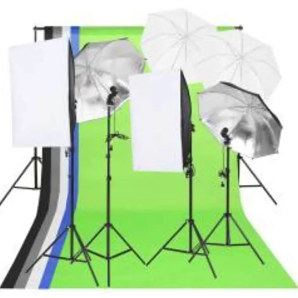 Fotostudioset met verlichtingsset, achtergrond en reflector>vidaXL Discount