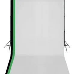 Fotostudioset met 3 katoenen achtergronden en frame 3x5 m>vidaXL