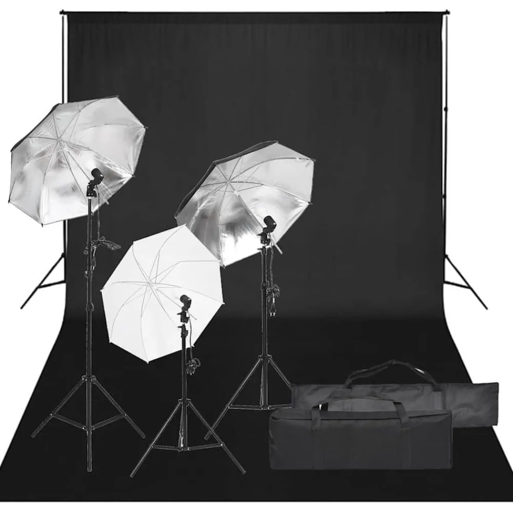 Camera & Optiek*vidaXL Fotostudioset met verlichtingsset en achtergrond