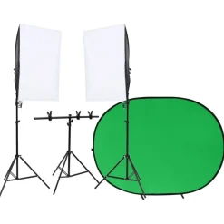 Fotostudioset met verlichtingsset en achtergrondscherm>vidaXL Hot