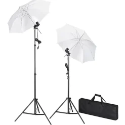 Camera & Optiek*vidaXL Fotostudioset met lampen, paraplu's, achtergrond en reflector Groen
