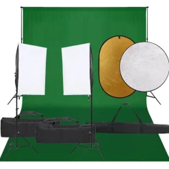 Fotostudioset met verlichtingsset, achtergrond en reflector>vidaXL Online