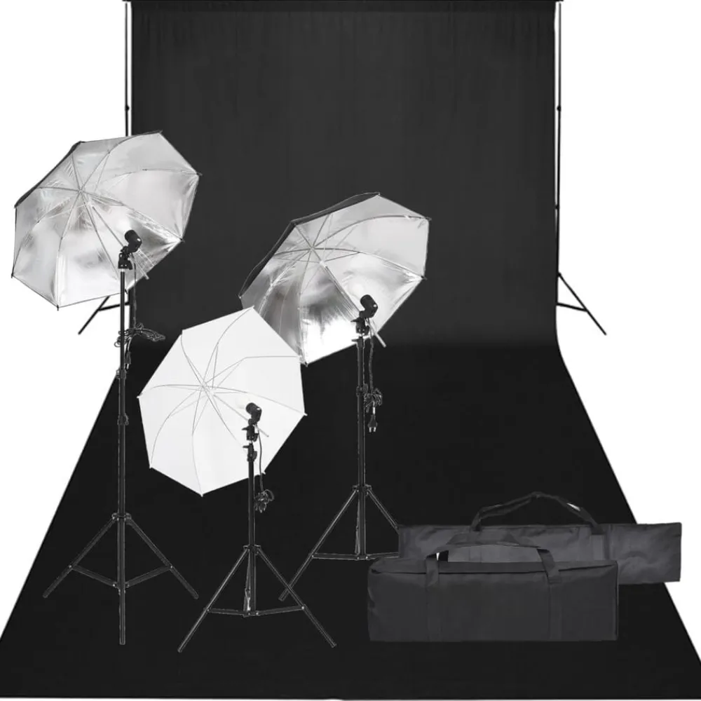 Camera & Optiek*vidaXL Fotostudioset met verlichtingsset en achtergrond