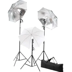 Fotostudioset met lampen, paraplu's, achtergrond en reflector>vidaXL Clearance