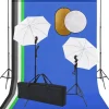 Fotostudioset met lampen, paraplu's, achtergrond en reflector>vidaXL Outlet