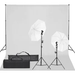Fotostudioset met verlichtingsset en achtergrond>vidaXL Hot