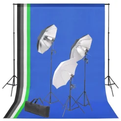 Camera & Optiek*vidaXL Fotostudioset met achtergrond en verlichtingsset
