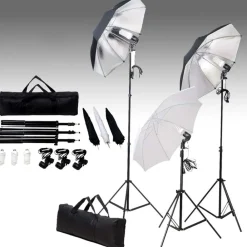 Camera & Optiek*vidaXL Fotostudioset met verlichtingsset en achtergrond Zwart