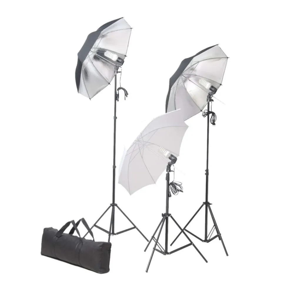 Camera & Optiek*vidaXL Fotostudioset met verlichtingsset en achtergrond Zwart
