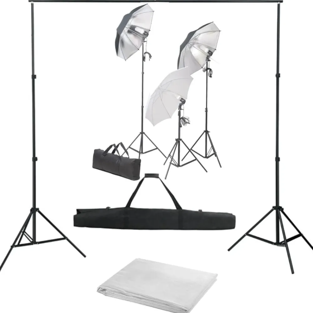Camera & Optiek*vidaXL Fotostudioset met verlichtingsset en achtergrond Wit