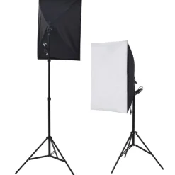 Camera & Optiek*vidaXL Fotostudioset met softboxlampen paraplu's achtergrond reflector