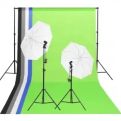 Fotostudioset met verlichtingsset, achtergrond en reflector>vidaXL Discount
