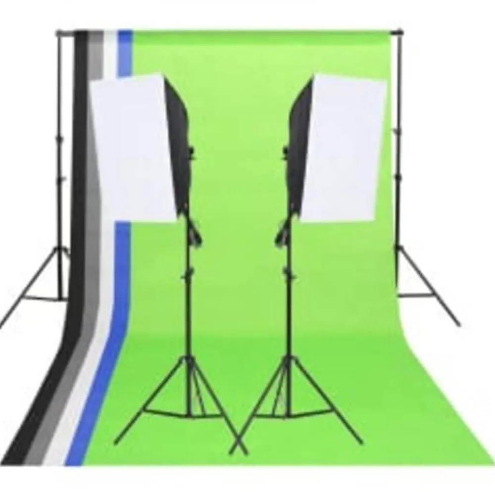 Fotostudioset met verlichtingsset, achtergrond en reflector>vidaXL Online