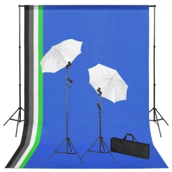 Fotostudioset met achtergronden, lampen en paraplu's>vidaXL Online
