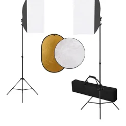 Camera & Optiek*vidaXL Fotostudioset met softboxlampen en reflector