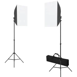 Camera & Optiek*vidaXL Fotostudioset met softboxlampen, achtergrond en reflector Wit