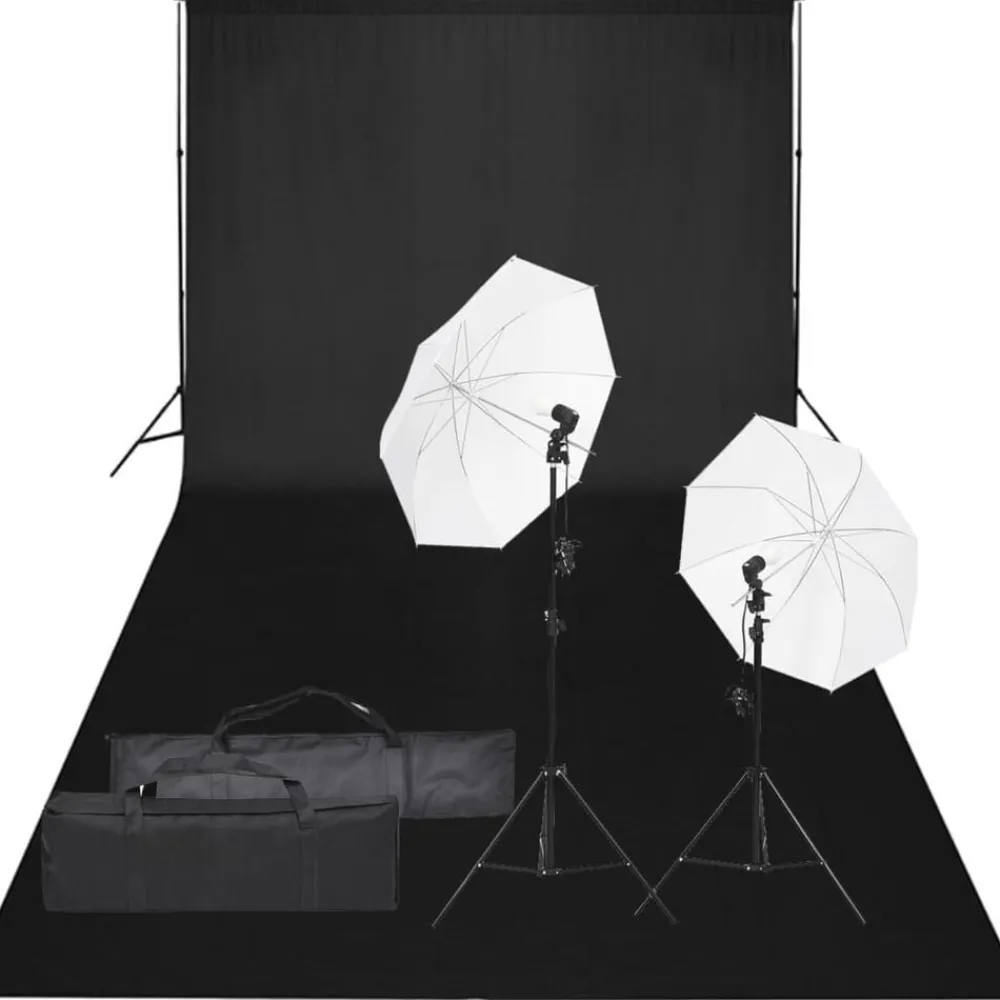 Camera & Optiek*vidaXL Fotostudioset met verlichtingsset en achtergrond