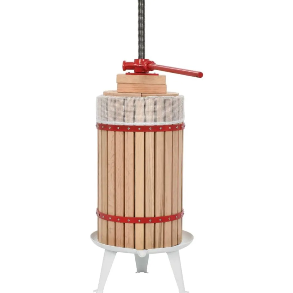 Fruit- en wijnpers met stoffen zak 30 L eikenhout>vidaXL Outlet