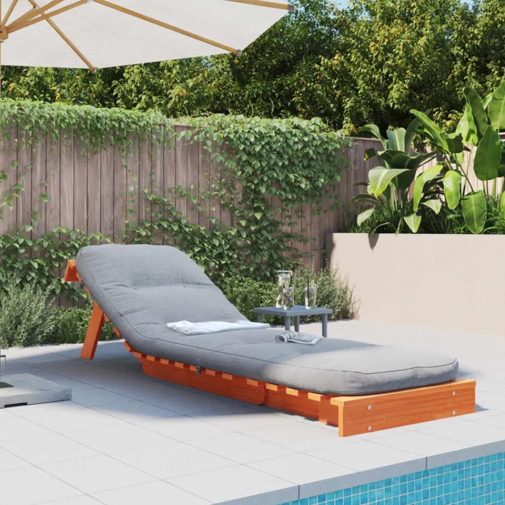 Futons*vidaXL Futon slaapbank met matras 60x206x11 cm grenenhout Wasbruin