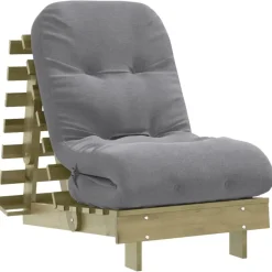 Futons*vidaXL Futon slaapbank met matras 60x206x11 cm geïmpregneerd hout Naturel ge&iuml;mpregneerd