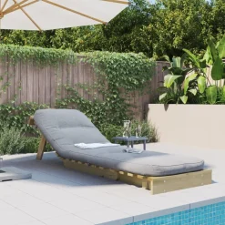 Futons*vidaXL Futon slaapbank met matras 60x206x11 cm geïmpregneerd hout Naturel geïmpregneerd