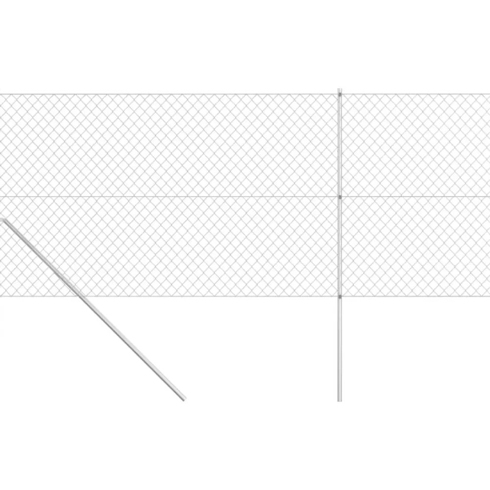 Gaashek met palen 15x1,5 m gegalvaniseerd staal zilverkleurig>vidaXL Best