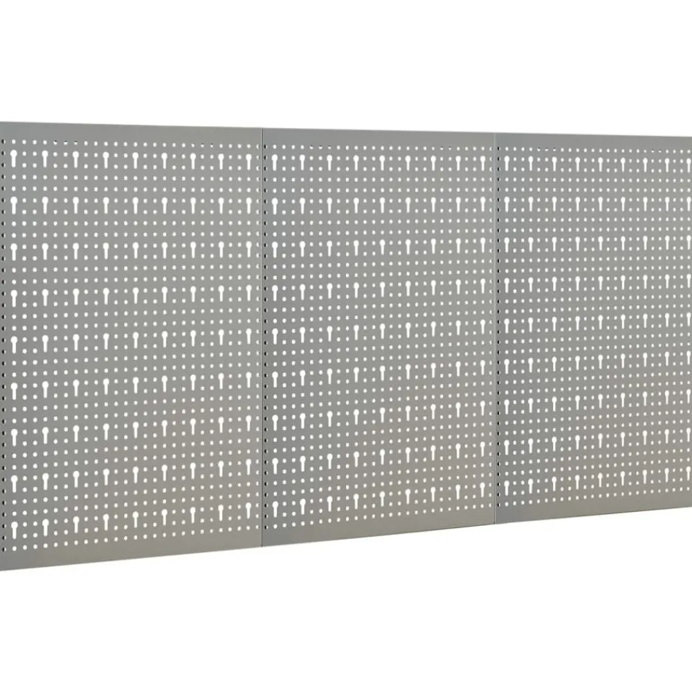 Bouwbeslag*vidaXL Gaatjespaneel wandgemonteerd 3 st 40x58 cm staal