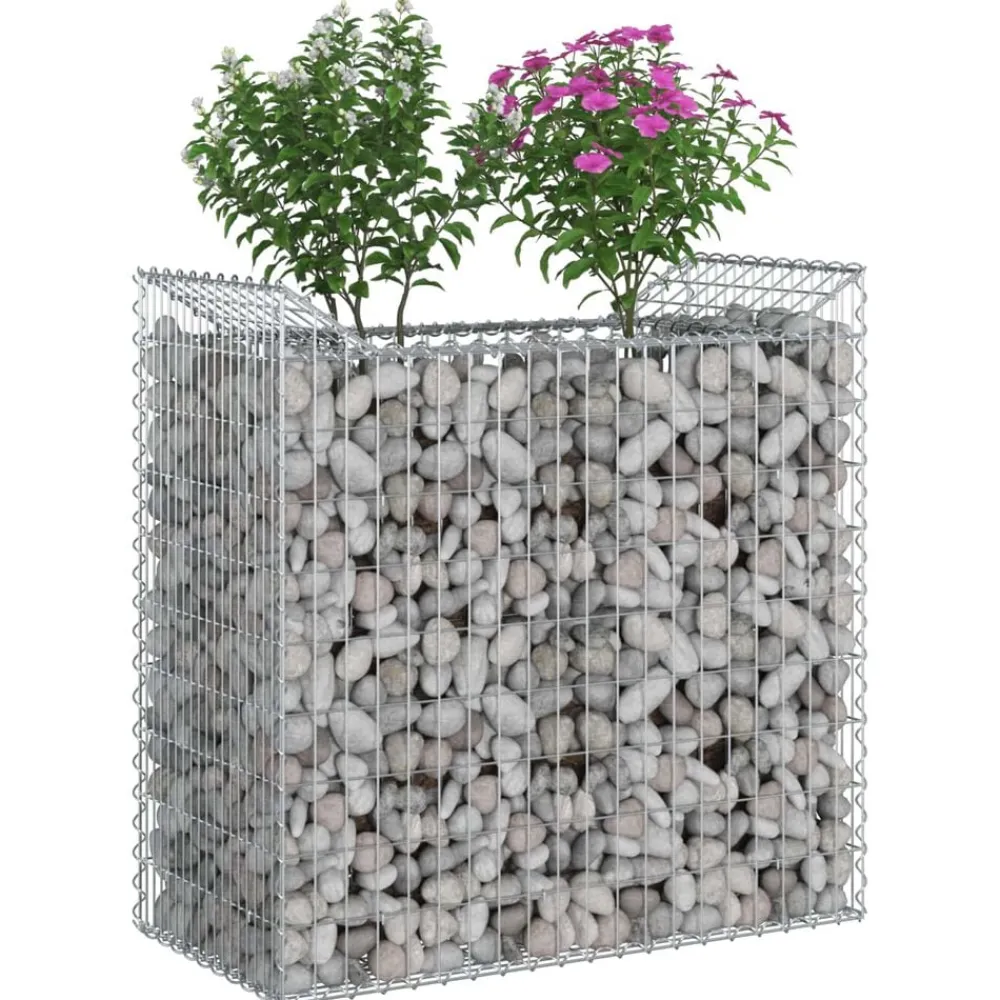 Tuinafscheidingen*vidaXL Gabion Verhoogd Bed Zilver 50 x 100 x 100 cm