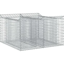 Tuinafscheidingen*vidaXL Gabion Verhoogd Bed Zilver 100 x 100 x 60 cm