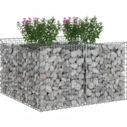 Tuinafscheidingen*vidaXL Gabion Verhoogd Bed Zilver 100 x 100 x 60 cm