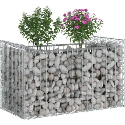 Gabion Verhoogd Bed Zilver 50 x 100 x 60 cm><noscript><img width=
