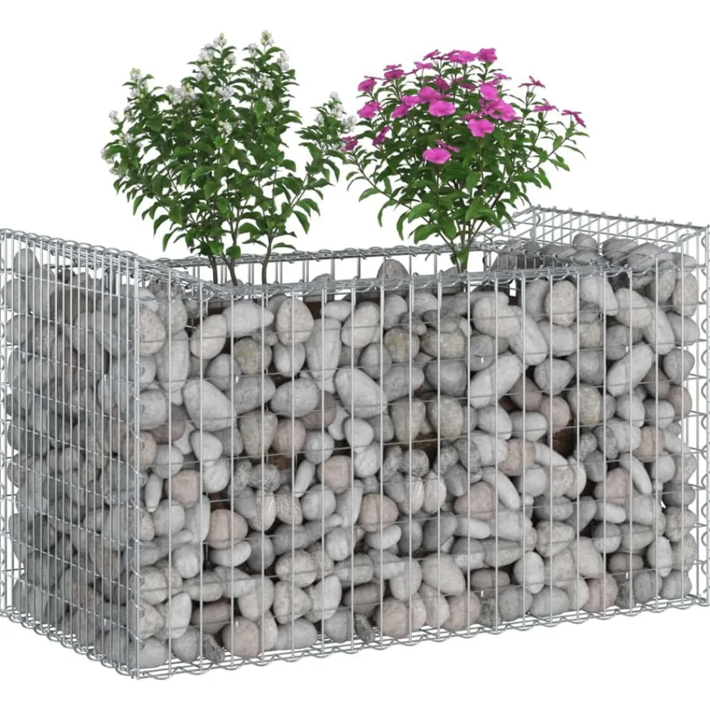 Gabion Verhoogd Bed Zilver 50 x 100 x 60 cm>vidaXL Discount