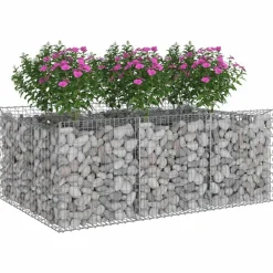 Gabion Verhoogd Bed Zilver 150 x 100 x 60 cm><noscript><img width=