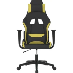 Stoelen*vidaXL Gamestoel stof Zwart en lichtgroen